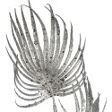 GAŁĄZKA BROKATOWA - 3 LIŚCIE PALMY 66 CM SREBRNA