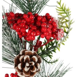 GAŁĄZKA MODRZEW z JARZĘBINĄ 45 CM czerwona