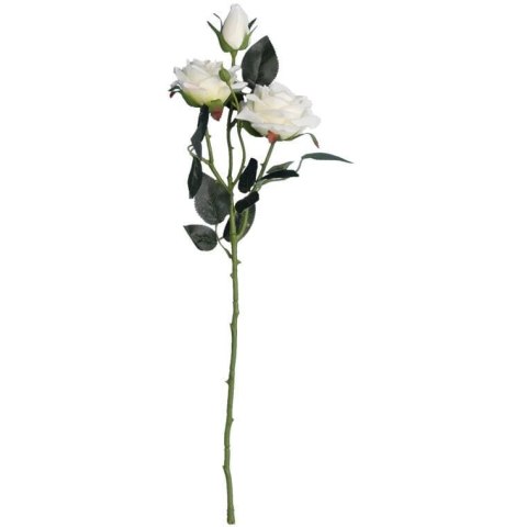 GAŁĄZKA Z 3 RÓŻAMI 56 CM BIAŁA