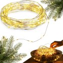 LAMPKI LED DRUCIK 20 LED NA BATERIE MIKRO ŚWIATEŁKA 2 M BIAŁE CIEPŁE