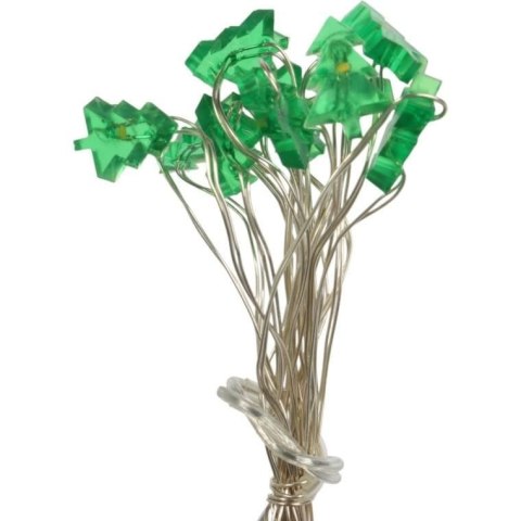 Lampki choinkowe na sznurze ZIELONE CHOINKI 20 led na baterie