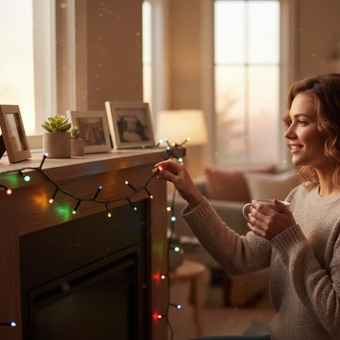 MOCNE LAMPKI CHOINKOWE 500 LED MULTI ZEWNĘTRZNE WEWNĘTRZNE PROGRAMATOR 40M
