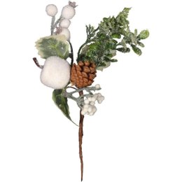 PIK GAŁĄZKA ozdobna z jabłkiem ośnieżona 24 CM biała