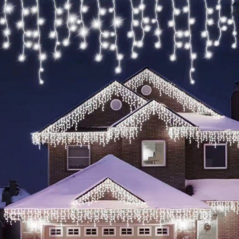 SOPLE 300 LED KURTYNA LAMPKI ZEWNĘTRZNE/WEWNĘTRZNE FLASH ZIMNY BIAŁY 9 M