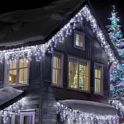 SOPLE 300 LED KURTYNA LAMPKI ZEWNĘTRZNE/WEWNĘTRZNE FLASH ZIMNY BIAŁY 9 M