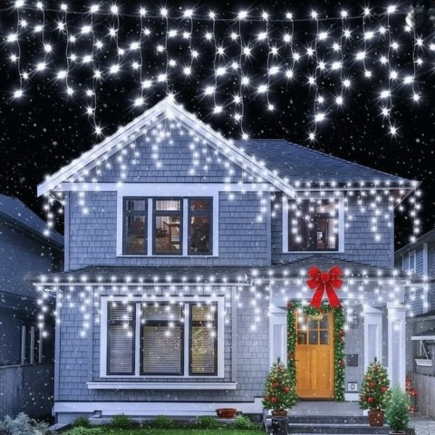 SOPLE 300 LED KURTYNA LAMPKI ZEWNĘTRZNE/WEWNĘTRZNE FLASH ZIMNY BIAŁY 9 M