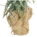 Sztuczne drzewko CHOINKA OŚNIEŻONA W JUCIE 24 CM