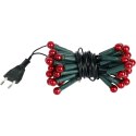 Czerwone Lampki-Perły Choinkowe 50L na Zielonym Kablu, 220-240V, Długość 2,7m
