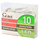 Energooszczędne Lampki Choinkowe-Łezki na Białym Druciku z 10 LED, Zimny Biały Kolor, Zasilane na Baterie AA