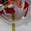 Figurka Świętego Mikołaja animowana, ruchoma, z dźwiękiem, podświetlona, 25 cm Czerwona