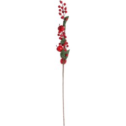 GAŁĄZKA JARZĘBINY Z JABŁKAMI I LIŚĆMI 72 CM czerwona