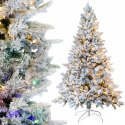 LUKSUSOWA CHOINKA SZTUCZNA ŚWIERK OŚNIEŻONA 300 LED BIAŁY/MULTIKOLOR 180 CM