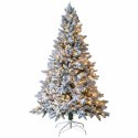 LUKSUSOWA CHOINKA SZTUCZNA ŚWIERK OŚNIEŻONA 300 LED BIAŁY/MULTIKOLOR 180 CM
