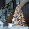 LUKSUSOWA CHOINKA SZTUCZNA ŚWIERK OŚNIEŻONA 300 LED BIAŁY/MULTIKOLOR 180 CM