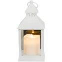 Lampion Latarenka Ze Świecą LED Dekoracyjna Latarnia 27 cm Biała