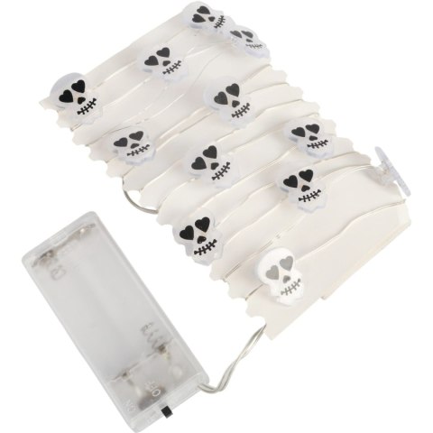 Lampki 20 LED z Czaszkami na Giętkim Druciku - Dekoracje na Baterie