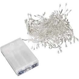 Lampki 240 LED 2,4 metra CLUSTER RYŻ ZIMNY BIAŁY NA BATERIE