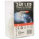 Lampki 240 LED 2,4 metra CLUSTER RYŻ ZIMNY BIAŁY NA BATERIE