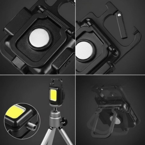 MINI LATARKA KIESZONKOWA BRELOK LED USB MAGNES OTWIERACZ UCHWYT