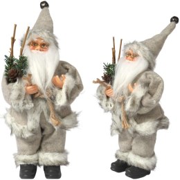 ŚWIĘTY MIKOŁAJ świąteczny FIGURKA skandynawski DEKORACJA ozdoba 24 cm szary