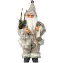 ŚWIĘTY MIKOŁAJ świąteczny FIGURKA skandynawski DEKORACJA ozdoba 24 cm szary
