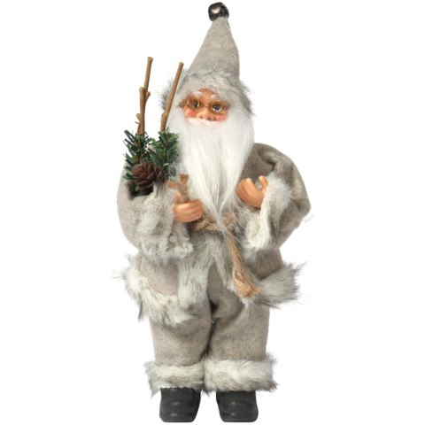 ŚWIĘTY MIKOŁAJ świąteczny FIGURKA skandynawski DEKORACJA ozdoba 24 cm szary