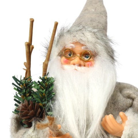 ŚWIĘTY MIKOŁAJ świąteczny FIGURKA skandynawski DEKORACJA ozdoba 24 cm szary