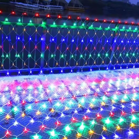 Siatka LED 3x3 M 240 LED Multikolor Lampki Choinkowe Zewnętrzna