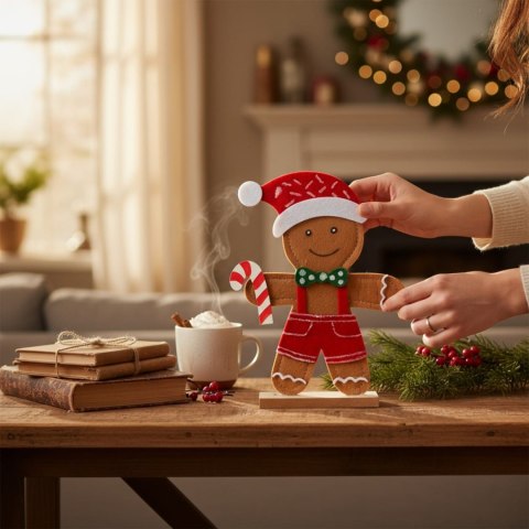 Świąteczna Figurka z Filcu Ciasteczkowy Ludzik PIERNIK 20 cm