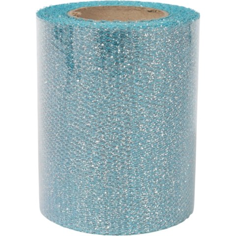 Turkusowa Organza Dekoracyjna na Szpuli, Szerokość 8 cm, Długość 10 m