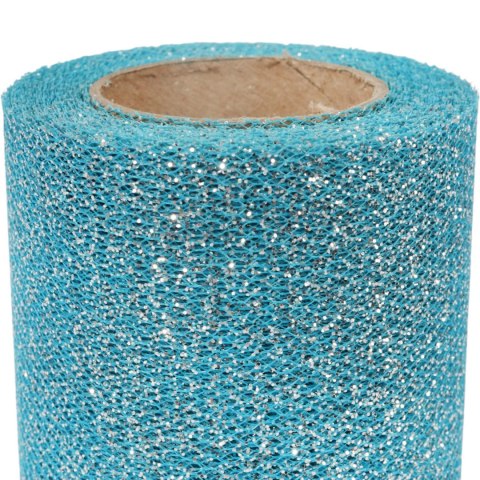 Turkusowa Organza Dekoracyjna na Szpuli, Szerokość 8 cm, Długość 10 m