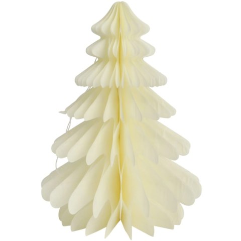 ZAWIESZKA CHOINKA PAPIEROWA ROZKŁADANA ORIGAMI DEKORACJA ŚWIĄTECZNA 3D KREMOWA