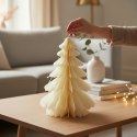 ZAWIESZKA CHOINKA PAPIEROWA ROZKŁADANA ORIGAMI DEKORACJA ŚWIĄTECZNA 3D KREMOWA