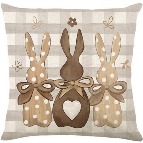 Lniana poszewka na poduszkę 45 x 45 cm KRÓLICZKI POD212