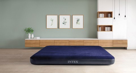 Dwuosobowy materac dmuchany welurowy łóżko 137x191 INTEX 64758