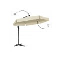 Parasol ogrodowy z oświetleniem SOLAR LED, wysięgnik i falbanka, kremowy 3,5 m. OGP11K