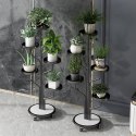 Kwietnik, regał, stojak na kwiaty metalowy okrągły na kółkach 130х40cm SZ38CZ