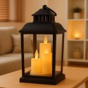 Lampion dekoracyjny LED z imitacją świec 12 x 23 cm - LAMP54WZ2
