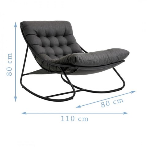 Fotel bujany na biegunach ogrodowy do salonu, tarasowy bujak kokon LEŻANKA KR38SZ