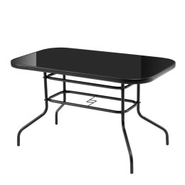 Duży szklany stół ogrodowy na taras balkon 120x70 czarny 6 osób