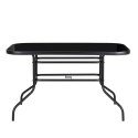Duży szklany stół ogrodowy na taras balkon 120x70 czarny 6 osób