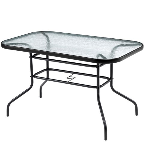 Duży szklany stół ogrodowy na taras balkon 120x70 transparentny 6 osób