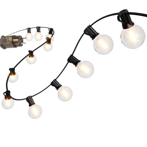 Girlanda ogrodowa świetlna łańcuch 30 x LED 20m 9 trybów lampki ogrodowe 9W
