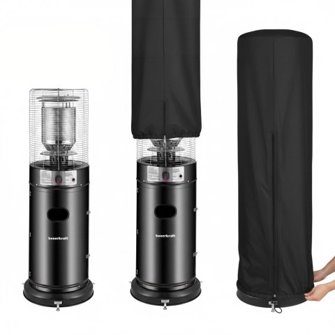 Parasol grzewczy gazowy ogrzewacz tarasowy promiennik z pokrowcem Bauerkraft