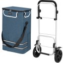Wózek torba na zakupy na kółkach składany wodoodporny 42l odblaski niebieski