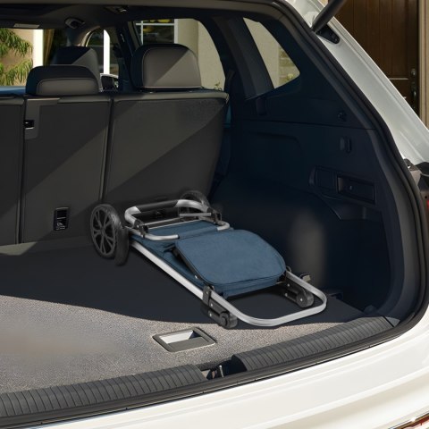 Wózek torba na zakupy na kółkach składany wodoodporny 42l odblaski niebieski