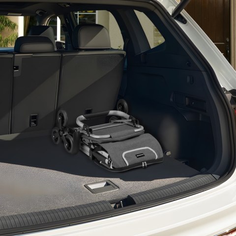 Wózek torba na zakupy na potrójnych kółkach składany 42l odblaski szary