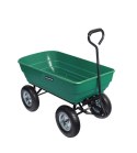 Wózek transportowy ogrodowy taczka wywrotka przyczepka rączka skrętne koła, zielony