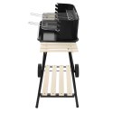 Grill węglowy ogrodowy na kółkach z 3 półkami