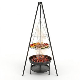 Palenisko trójnóg duży grill ogniskowy ogrodowy wiszący 2w1
